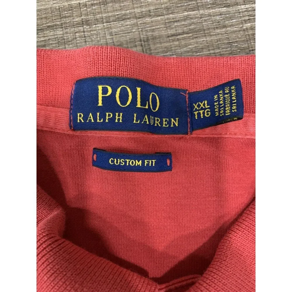 Polo Ralph Lauren Custom Fit short sleeve Men's Cotton Polo Size‎ 2XL Red